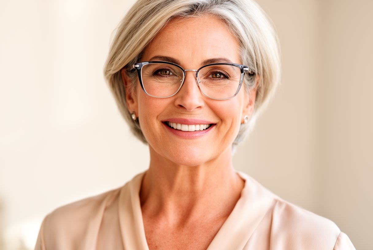Coupes courtes femme 50 ans à lunettes : le guide 2026