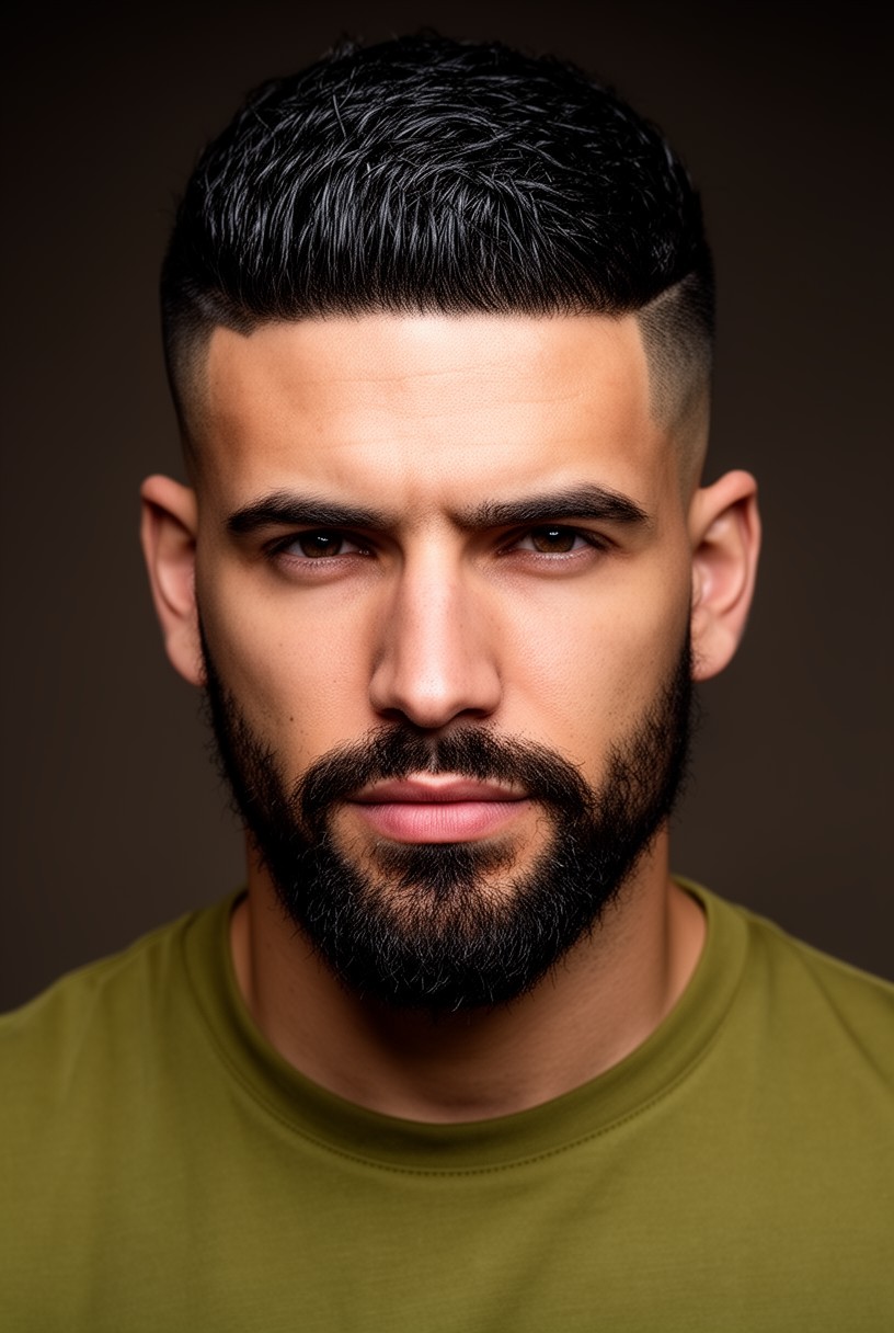 Homme avec un mulet moderne aux lignes nettes et masculines
