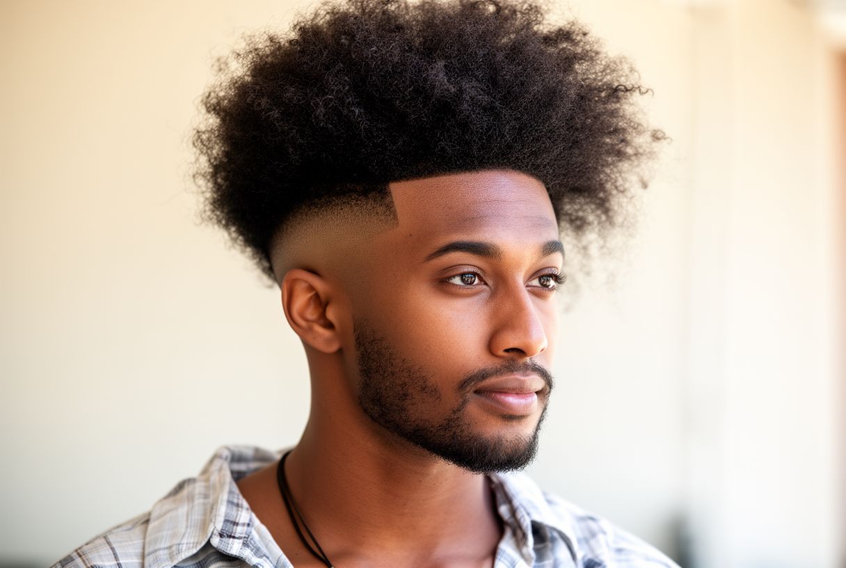 Homme avec un taper afro et un high top
