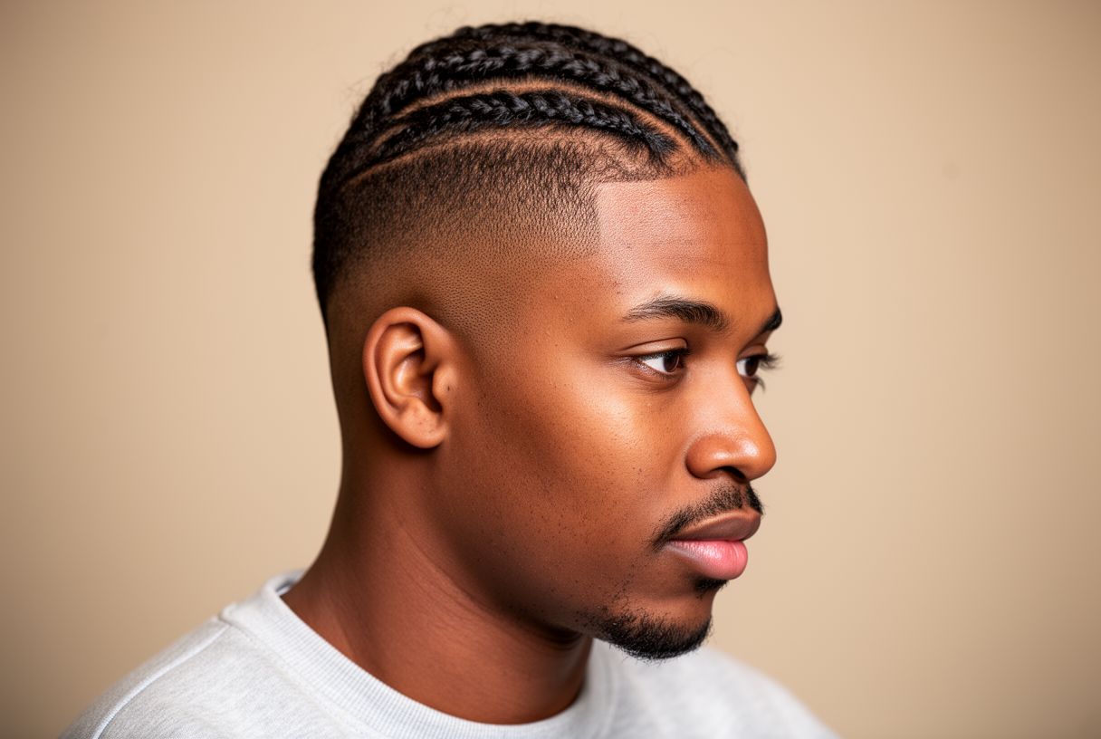 Homme tresses collées avec côtés dégradés