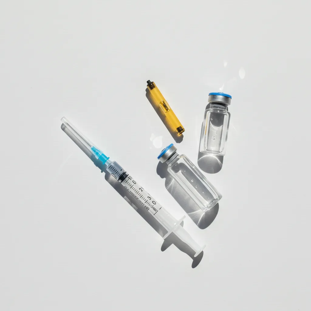 Mise en scène professionnelle des produits de traitement : acide hyaluronique et botox