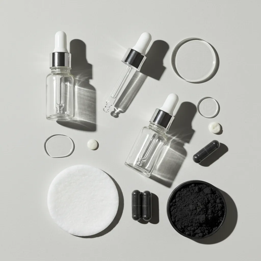 Actifs cosmétiques efficaces contre les points noirs — acide salicylique, niacinamide, rétinol et charbon actif