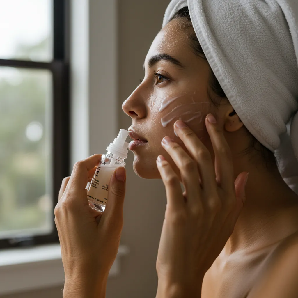 Application d'un soin sur la peau lors d'un test de réactivité cutanée